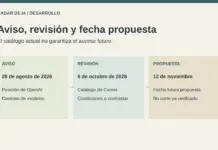 Cursor y OpenAI: cronología y checklist ante el corte propuesto Cronología: aviso del 28 de agosto, revisión del catálogo del 6 de octubre y fecha de corte propuesta para el 12 de noviembre de 2026