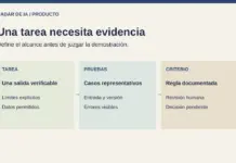 De prototipo a producto confiable: ocho criterios desde el caso tailandés Diagrama original que separa una tarea delimitada, pruebas representativas y criterio documentado